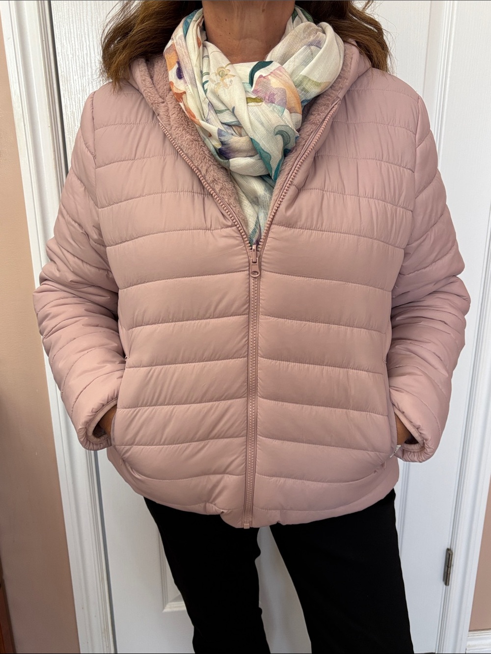 Buffalo David Bitton Dusty Pink Hooded Puffer Jacket